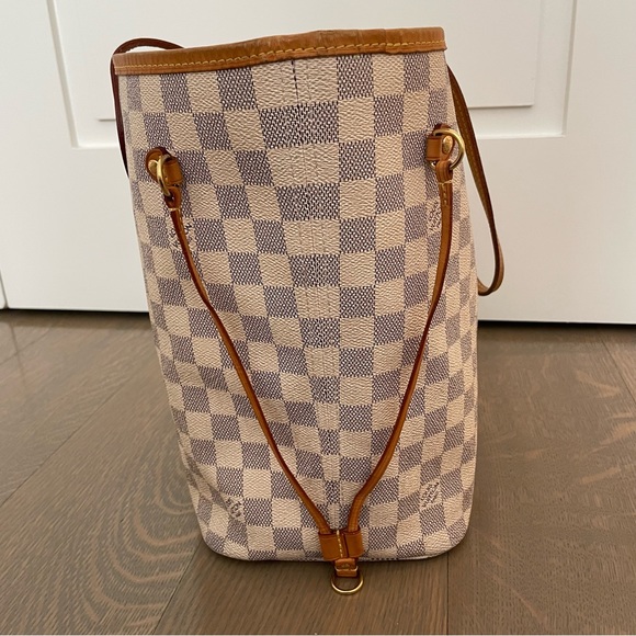 Louis Vuitton NEVERFULL MM Shoulder Bag, Damier Azur Print - Picture 16 of 16